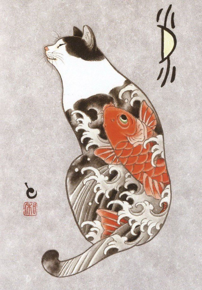 japanese-tattoo-paintings-monmon-cats-kazuaki-horitomo-10