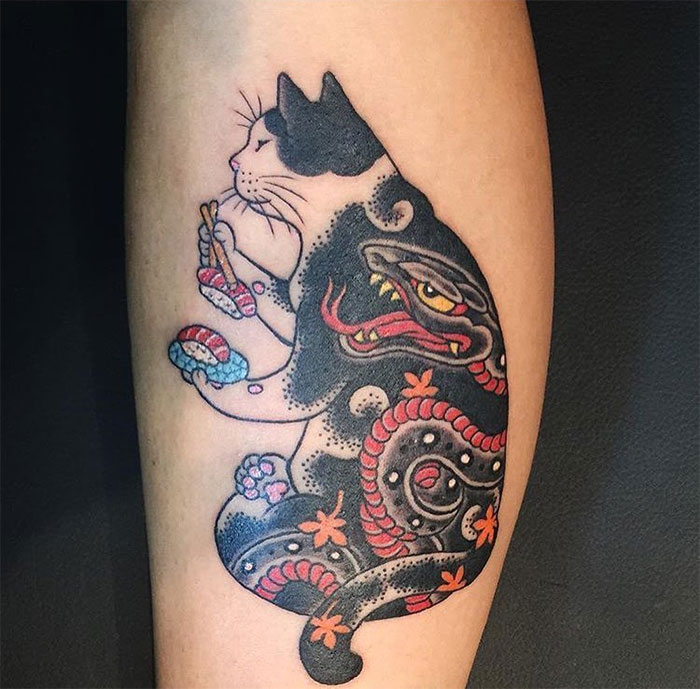 japanese-tattoo-paintings-monmon-cats-kazuaki-horitomo-14