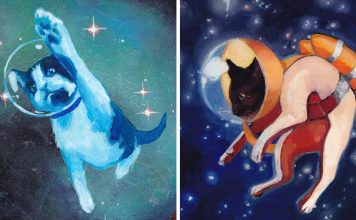 "When I Get Tired Of Making Serious Art I Paint Cats In Space"
