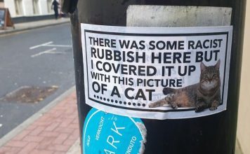 Someone Keeps Covering Up Racist Graffiti With Cat Stickers In Manchester